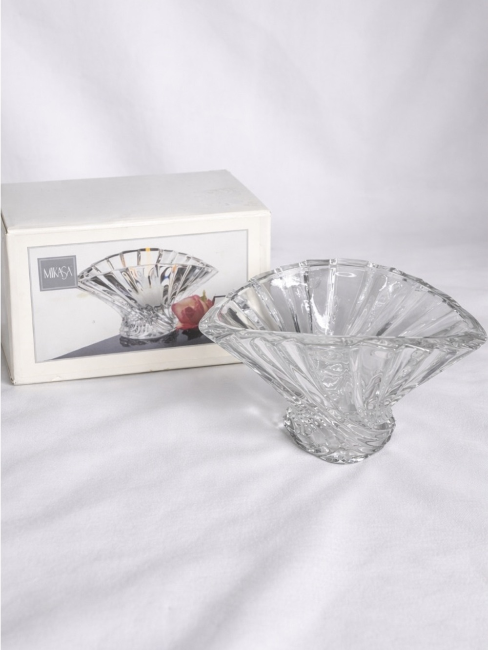Mikasa Flores Crystal Votive Candle Holder Japan NIB